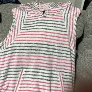 Kensie Sz M Striped Tank Hoodie